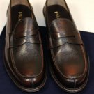 PRADA SHOES $840 DK BROWN SPAZZOLATO ROYA SPLIT TOE PENNY LOAFER 10.5 43.5e NEW