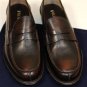 PRADA SHOES $840 DK BROWN SPAZZOLATO ROYA SPLIT TOE PENNY LOAFER 10.5 43.5e NEW