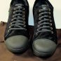 GUCCI SHOES $590 BLACK LOGO CHARM ORNAMENTED LOGO EMBOSSED TRAINER 9.5 42.5e NEW