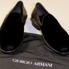 GIORGIO ARMANI SHOES $1300 DK BROWN VELVET/CROCODILESKIN FORMAL LOAFER 10 43 NEW
