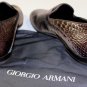 GIORGIO ARMANI SHOES $1300 DK BROWN VELVET/CROCODILESKIN FORMAL LOAFER 10 43 NEW