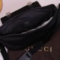 GUCCI MESSENGER BAG $1465 BLACK NYLON/LEATHER LOGO WEEKENDER SHOULDER BAG NEW