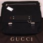 GUCCI MESSENGER BAG $1465 BLACK NYLON/LEATHER LOGO WEEKENDER SHOULDER BAG NEW