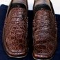 PRADA SHOES $1800 DARK BROWN CROCODILE SKIN LOAFER 8.5 41.5e PRE-OWNED
