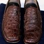 PRADA SHOES $1800 DARK BROWN CROCODILE SKIN LOAFER 8.5 41.5e PRE-OWNED
