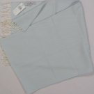 ERMENEGILDO ZEGNA SCARF $295 LIGHT BLUE/WHITE STRIPED 100%WOOL FRAYED SCARF NEW