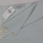 ERMENEGILDO ZEGNA SCARF $295 LIGHT BLUE/WHITE STRIPED 100%WOOL FRAYED SCARF NEW
