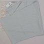 ERMENEGILDO ZEGNA SCARF $295 LIGHT BLUE/WHITE STRIPED 100%WOOL FRAYED SCARF NEW