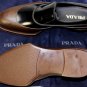PRADA SHOES $1090 BLACK/BROWN SPAZZOLATO RUBBER DIPPED LOAFER 10 43e NEW