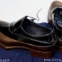 PRADA SHOES $1090 BLACK/BROWN SPAZZOLATO RUBBER DIPPED LOAFER 10 43e NEW