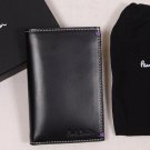 PAUL SMITH WALLET $265 BLACK LOGO KEEPSAKE COLLAGE SLIM LEATHER BILL FOLD NEW