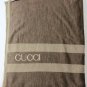 GUCCI BLANKET $1350 BROWN 100%WOOL LOGO EMBROIDERED REVERSIBLE THROW NEW