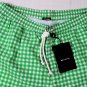 KITON SWIMSUIT $425 GREEN/WHITE GINGHAM CHECK LOGO EMBROIDERED TRUNKS XL 54 NEW
