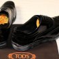 TOD'S SHOES $595 BLACK LOGO EMBOSSED WINGTIP PEBBLE SOLE OXFORD 11 44e NEW