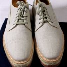 PRADA SHOES $990 NATURAL LINEN CAPTOE ESPADRILLE SOLE DERBY 11 .5 44.5 NEW