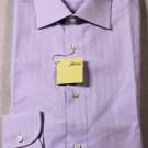 BRIONI SHIRT $695 LILAC PURPLE RIBBON STRIPED CLASSIC FIT SHIRT 16/34 41e NEW