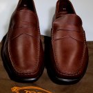 TOD'S SHOES $495 HICKORY CALF LOGO EMBOSSED PEBBLED SOLE PENNY LOAFER 12 45 NEW