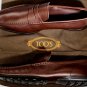 TOD'S SHOES $495 HICKORY CALF LOGO EMBOSSED PEBBLED SOLE PENNY LOAFER 12 45 NEW