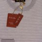 LORO PIANA SWEATER $750 GRAY STRIPED CASHMERE/SILK/LINEN CREWNECK  Lg 52e NEW
