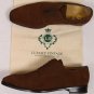 BORRELLI NAPOLI SHOES $1,350 BROWN SUEDE CAP TOE HANDMADE DERBY 11.5D 44.5e NEW