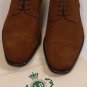 BORRELLI NAPOLI SHOES $1,350 BROWN SUEDE CAP TOE HANDMADE DERBY 11.5D 44.5e NEW