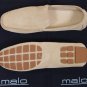 MALO SHOES $465 BONE SUEDE LOGO EMBOSSED VAMP TONAL STITCH DRIVERS 10D 43e NEW