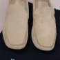 MALO SHOES $465 BONE SUEDE LOGO EMBOSSED VAMP TONAL STITCH DRIVERS 10D 43e NEW