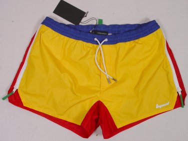 DSQUARED2 SWIM TRUNKS $425 MULTI-COLOR LOGO SWIMSUIT BEACHWEAR LARGE 52 NEW