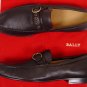 BALLY SHOES $495 BROWN LOGO BUCKLED VAMP CANTUS DEERSKIN LOAFER 12D 45e NEW