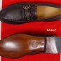 BALLY SHOES $495 BROWN LOGO BUCKLED VAMP CANTUS DEERSKIN LOAFER 12D 45e NEW