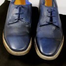 DSQUARED2 SHOES $840 DARK BLUE LOGO EMBOSSED HANDMADE DERBY 10.5 43.5e NEW