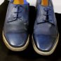 DSQUARED2 SHOES $840 DARK BLUE LOGO EMBOSSED HANDMADE DERBY 10.5 43.5e NEW