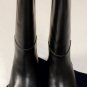 PRADA SHOES $1190 BLACK CAP TOE STACKED HEEL PULL UP RIDING BOOTS 7.5 40.5e NEW