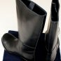 PRADA SHOES $1190 BLACK CAP TOE STACKED HEEL PULL UP RIDING BOOTS 7.5 40.5e NEW