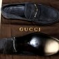 GUCCI SHOES $695 DARK BLUE SUEDE HORSEBIT ORNAMENTED BIT VAMP LOAFER 7 40e NEW