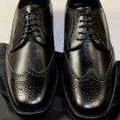 GIORGIO ARMANI SHOES $925 BLACK TOE ORNAMENTED WING TIP DERBY 8.5 41.5e NEW