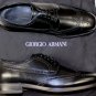 GIORGIO ARMANI SHOES $925 BLACK TOE ORNAMENTED WING TIP DERBY 8.5 41.5e NEW