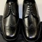 GIORGIO ARMANI SHOES $925 BLACK TOE ORNAMENTED WING TIP DERBY 8.5 41.5e NEW