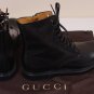 GUCCI SHOES $850 BLACK LACE UP/SIDE ZIP COMBAT BOOTS 8.5 41.5e NEW