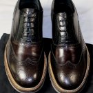 DOLCE & GABBANA SHOES $865 BLACK/BROWN WING-TIP ORNAMENTED OXFORD 10.5 43.5e NEW