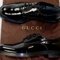 GUCCI SHOES $825 BLACK PATENT LEATHER VERNICE CRYSTAL FORMAL DERBY 11 44e NEW