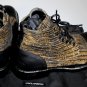 DOLCE & GABBANA SHOES $990 BLACK/TAN DISTRESSED VELVET STRIPED BOOT 8 41e NEW