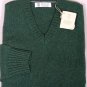 BRUNELLO CUCINELLI SWEATER GREEN 100%CASHMERE 4-PLY V-NECK PULLOVER XXL 56e NEW