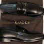 GUCCI SHOES $695 BLACK LOGO ORNAMENTED BIT VAMP LOAFER 11 44e NEW