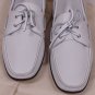 SALVATORE FERRAGAMO SHOES $510 WHITE LOGO EMBOSSED DENVER BOATSHOES 10 43e NEW