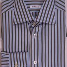 KITON DRESS SHIRT $765 LT. BLUE BOLD STRIPE KITON HANDMADE SHIRT 15¾/34 40e NEW