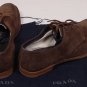 PRADA SHOES $560 DARK BROWN SUEDE SUMMER DERBY 11.5 44.5e NEW