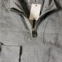 DIOR SWEATER $545 GRAY LOGO EMBROIDERED 1/2 ZIP 100%COTTON SWEATSHIRT L 52 NEW