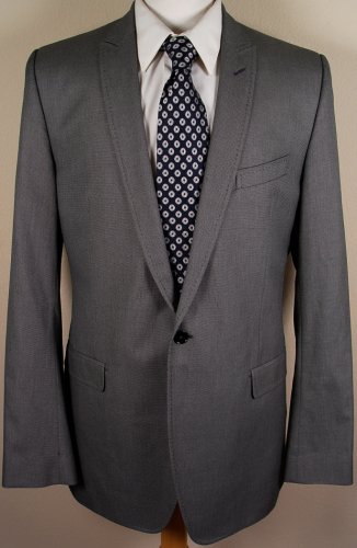 DOLCE & GABBANA JACKET $1475 GRAY 1-BTN PINHOLE MARTINI SPORT COAT 46R 58e NEW
