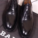 BALLY SHOES $1195 BLACK CALFSKIN ALMOND TOE HANDMADE OXFORDS 9.5 42.5e NEW